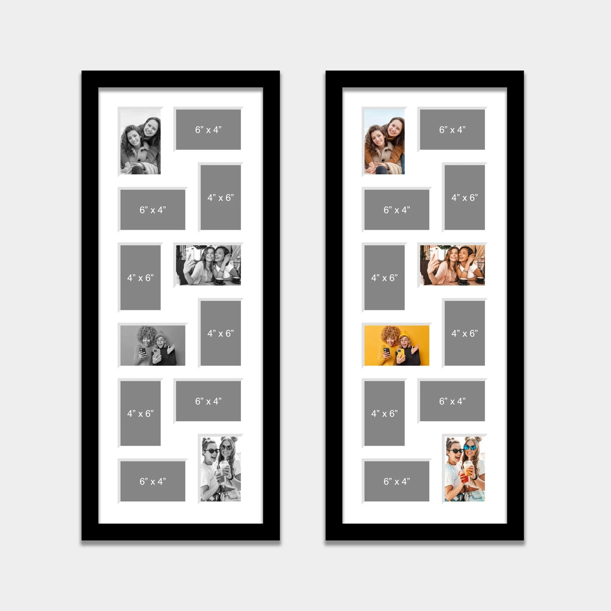 12 Apertures to hold 6" x 4" photos